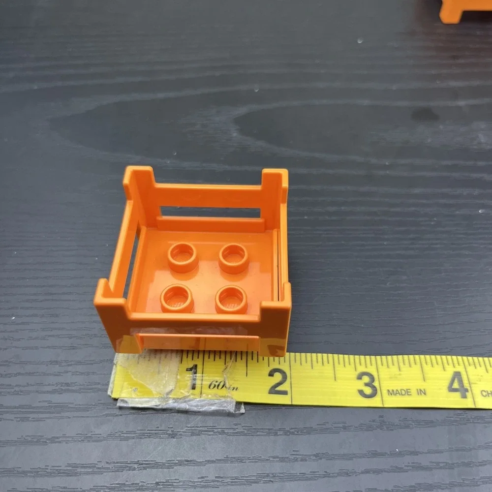 LEGO Duplo 6446 Crate Wooden Style Orange 4 x 4 lot of 3